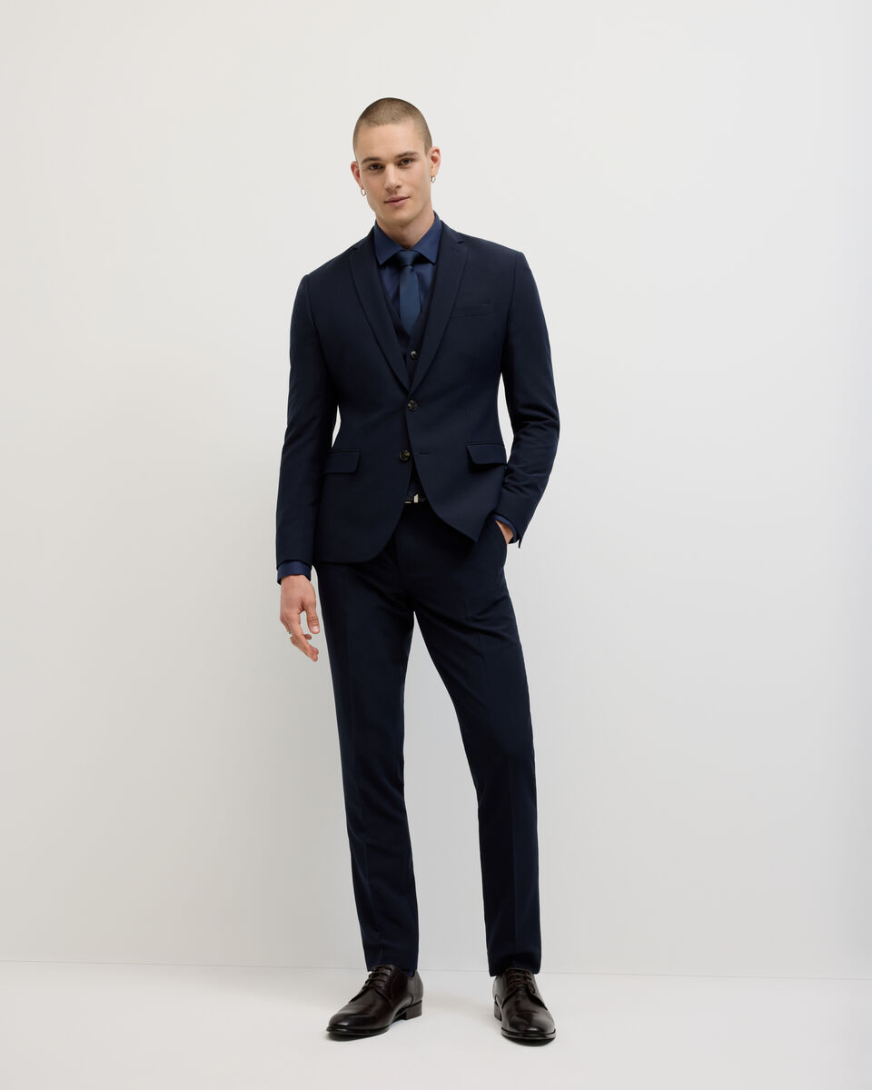 Elijah Tailored Vest, Navy, hi-res